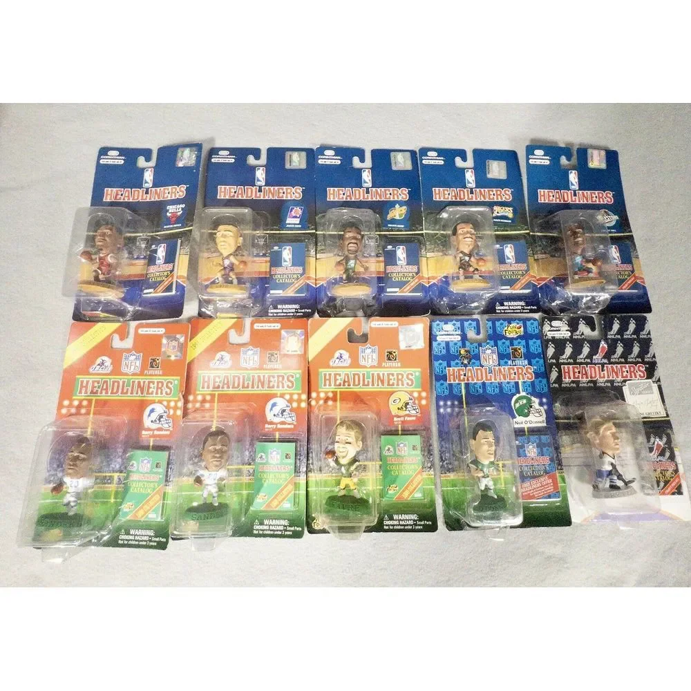 Vintage 1990's Headliners‎ Sports Figures Ten NBA NFL NHL Sports Figures NIP